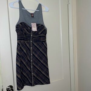NWT free people plaid shirt dress size: S